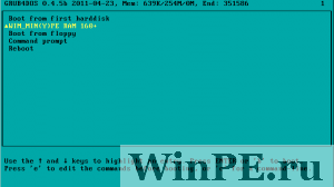 Меню GRUB4DOS